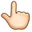 Backhand Index Pointing Up Emoji with Light Skin Tone, Samsung style