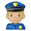 Police Officer Emoji with Medium-Light Skin Tone, Samsung style