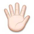 Hand with Fingers Splayed Emoji with Light Skin Tone, LG style