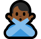Man Gesturing No Emoji with Medium-Dark Skin Tone, Microsoft style