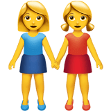 Two Women Holding Hands Emoji, Apple style