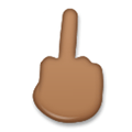 Middle Finger Emoji with Medium-Dark Skin Tone, LG style