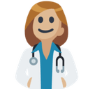 Woman Health Worker Emoji with Medium-Light Skin Tone, Facebook style