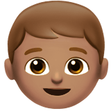 Boy Emoji with Medium Skin Tone, Apple style