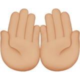 Palms Up Together Emoji with Medium-Light Skin Tone, Apple style