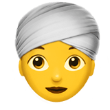 Woman Wearing Turban Emoji, Apple style