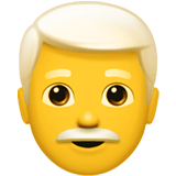 Man: White Hair Emoji, Apple style