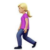 Woman Walking Emoji with Medium-Light Skin Tone, Apple style