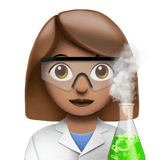 Woman Scientist Emoji with Medium Skin Tone, Apple style