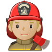 Man Firefighter Emoji with Medium-Light Skin Tone, Samsung style