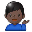 Man Tipping Hand Emoji with Dark Skin Tone, Samsung style
