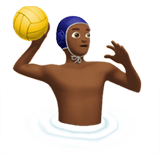 Man Playing Water Polo Emoji with Medium-Dark Skin Tone, Apple style