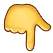 Backhand Index Pointing Down Emoji, Samsung style