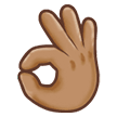 Ok Hand Emoji with Medium Skin Tone, Samsung style