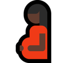 Pregnant Woman Emoji with Dark Skin Tone, Microsoft style