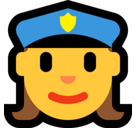Woman Police Officer Emoji, Microsoft style