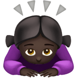 Woman Bowing Emoji with Dark Skin Tone, Apple style