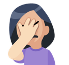 Person Facepalming Emoji with Light Skin Tone, Facebook style