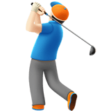 Man Golfing Emoji with Light Skin Tone, Apple style
