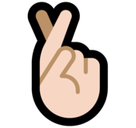 Crossed Fingers Emoji with Light Skin Tone, Microsoft style