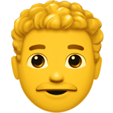 Man: Curly Hair Emoji, Apple style