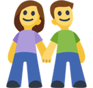 Man and Woman Holding Hands Emoji, Facebook style