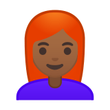 Woman: Medium-Dark Skin Tone, Red Hair, Google style