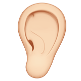 Ear Emoji with Light Skin Tone, Apple style