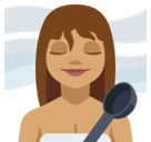 Woman in Steamy Room Emoji with Medium Skin Tone, Facebook style