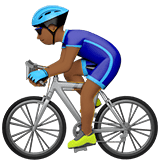 Man Biking Emoji with Medium-Dark Skin Tone, Apple style