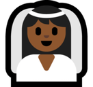 Bride with Veil Emoji with Medium-Dark Skin Tone, Microsoft style