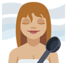 Woman in Steamy Room Emoji with Medium-Light Skin Tone, Facebook style