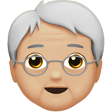 Older Person Emoji with Medium-Light Skin Tone, Apple style