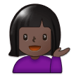 Woman Tipping Hand Emoji with Dark Skin Tone, Samsung style