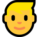 Blond-Haired Man Emoji, Microsoft style