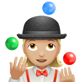 Woman Juggling Emoji with Medium-Light Skin Tone, Apple style