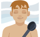 Man in Steamy Room Emoji with Medium-Light Skin Tone, Facebook style