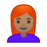 Woman: Medium Skin Tone, Red Hair, Google style