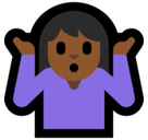 Person Shrugging Emoji with Medium-Dark Skin Tone, Microsoft style