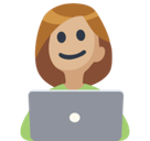Woman Technologist Emoji with Medium-Light Skin Tone, Facebook style