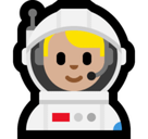 Man Astronaut Emoji with Medium-Light Skin Tone, Microsoft style