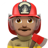 Man Firefighter Emoji with Medium Skin Tone, Apple style