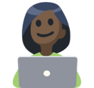 Woman Technologist Emoji with Dark Skin Tone, Facebook style
