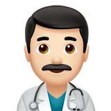 Man Health Worker Emoji with Light Skin Tone, Apple style