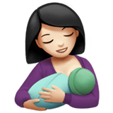 Breast-Feeding Emoji with Light Skin Tone, Apple style