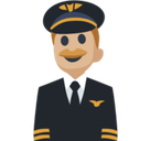 Man Pilot Emoji with Medium-Light Skin Tone, Facebook style