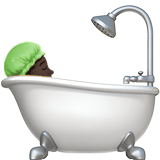 Person Taking Bath Emoji with Dark Skin Tone, Apple style