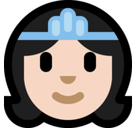 Princess Emoji with Light Skin Tone, Microsoft style