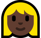 Woman: Dark Skin Tone, Blond Hair, Microsoft style