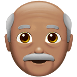 Old Man Emoji with Medium Skin Tone, Apple style